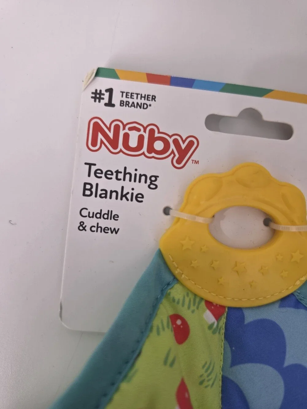 Nuby Teething Baby Blankie and Teether Toy, Unisex Baby Accessories, Frog Design